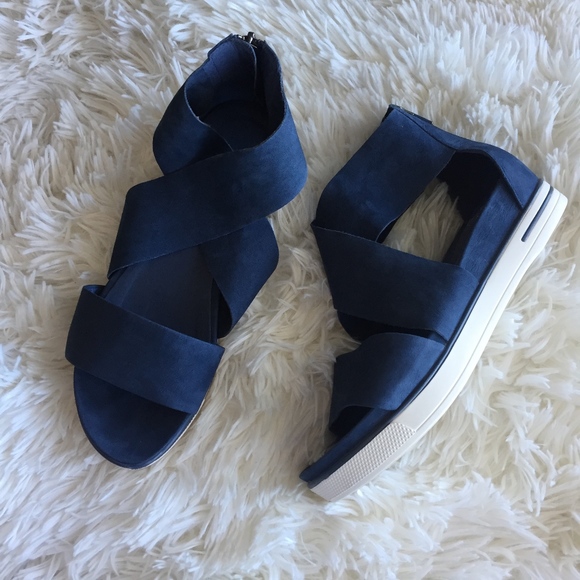 navy blue platform sandals